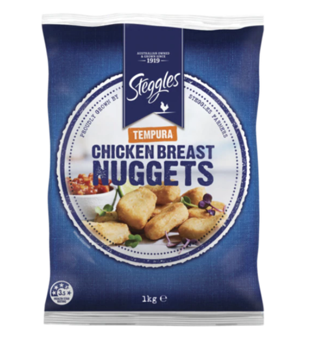 STEGGLES TEMPURA BREAST NUGGETS (1KG)